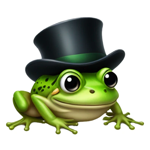 frog with a top hat and monocle sticker