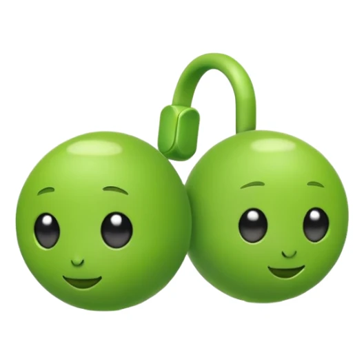 green pea with wireless earbuds sticker