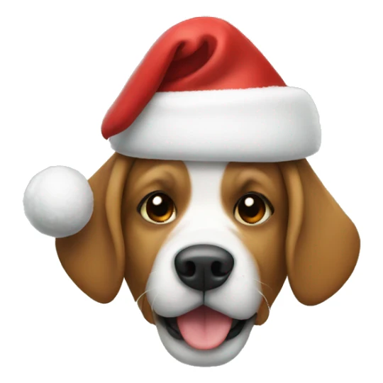Dog in Christmas hat sticker