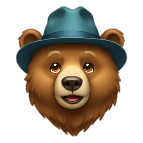 bear wears hat sticker