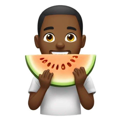 Brown person eating melon  sticker