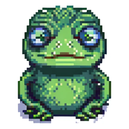 Pepe the frog, pixel art style sticker
