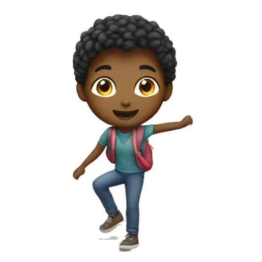 a white-skin student making a step downstairs sticker