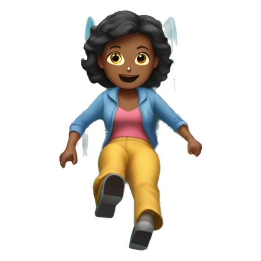 Woman going down a slide sticker