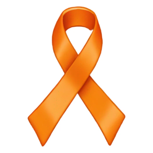 Orange cancer ribbon sticker