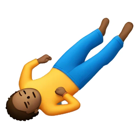 person lies on floor sticker