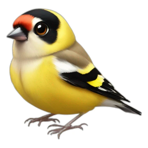 goldfinch big eyed sticker