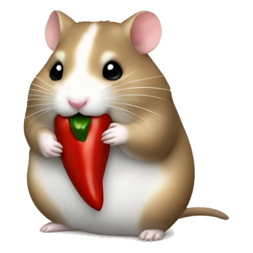 A hamster eating chili pepper sticker