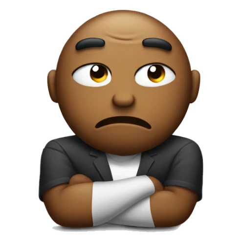 Pouting emoji with arms crossed sticker