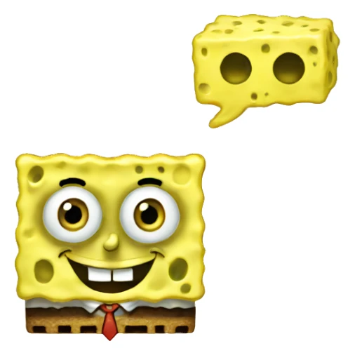 spongebob with a bob hair sticker