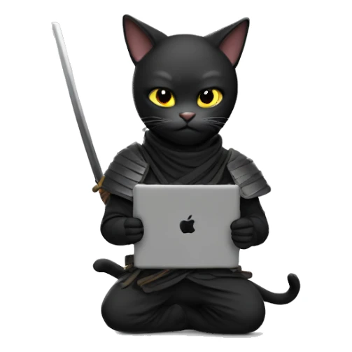 Ninja cat with ipad sticker
