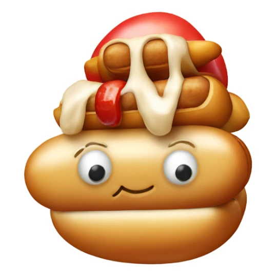 Hotdog with a small mushroom cap  sticker