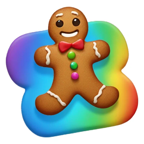 Rainbow gingerbread man sticker