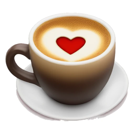 Espresso cup heart foam sticker