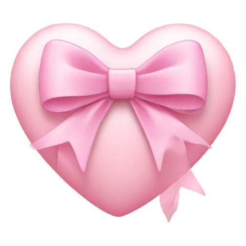  light pink heart with  light pink bow on it sticker