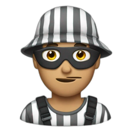 robber with striped top sticker