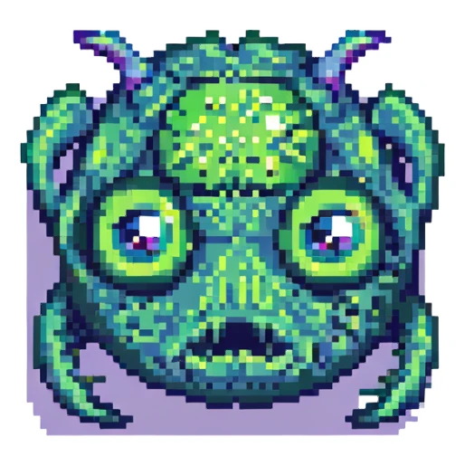 slime monster with big eyes sticker