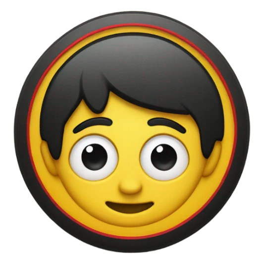 Black and red rectangle with medium yellow circle in the middle  sticker