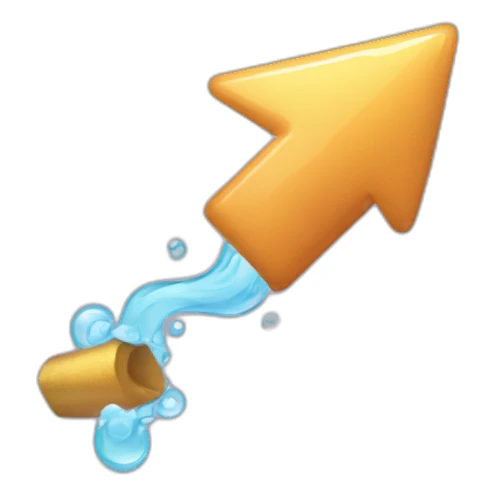 bubbly arrow pointing down sticker