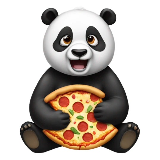  A panda eating pizza  sticker