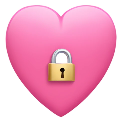 pink heart-shaped lock and key sticker