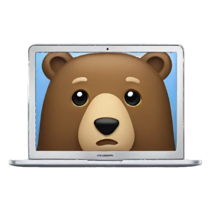 macbook with a bear icon on the screen sticker