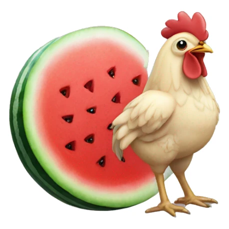 chicken and watermelon  sticker