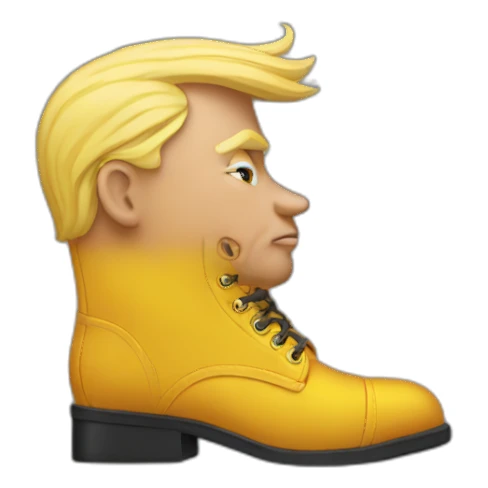 trump kissing boot sticker