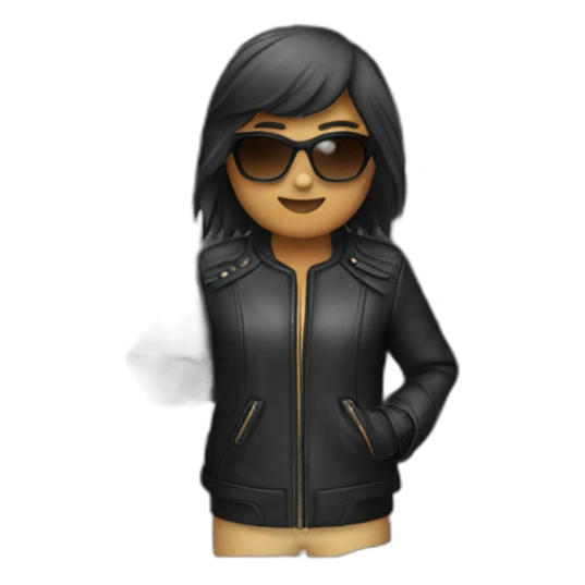 black croppped leather jacket sticker