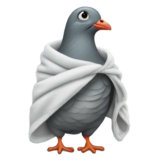 Pigeon wrapped in blankie sticker