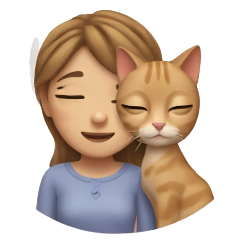 cat with girl dreaming sticker