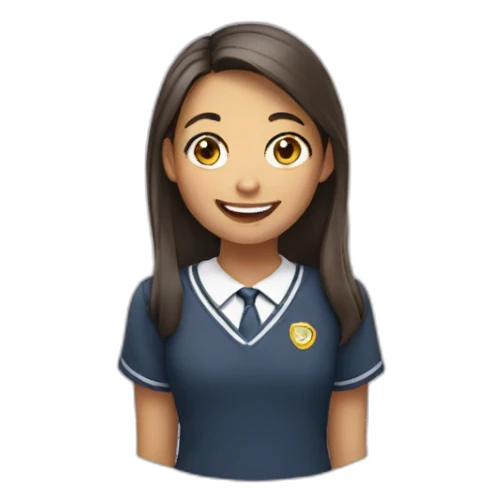 Smiling schoolgirl sticker