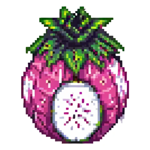 vibrant colors dragon fruit pixel art sticker