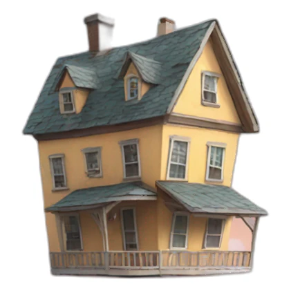 Up house flying with balloons with clouds sticker