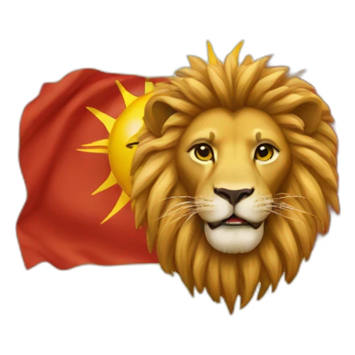 lion and sun flag sticker