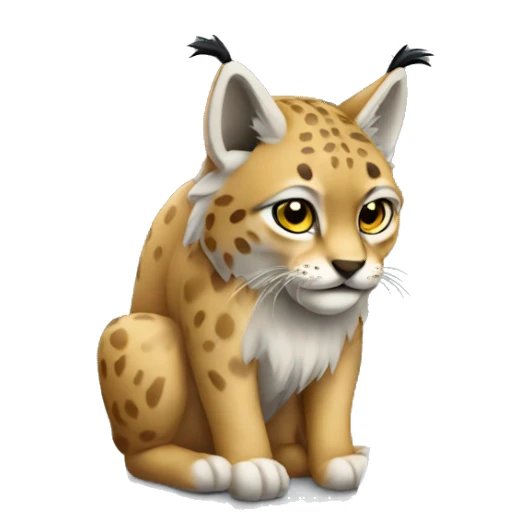 A lynx with a laptop sticker