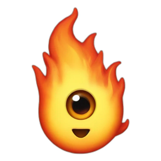 fire with eyeballs sticker