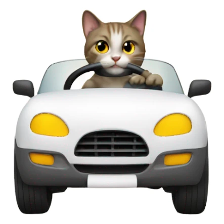 Cat driving sticker
