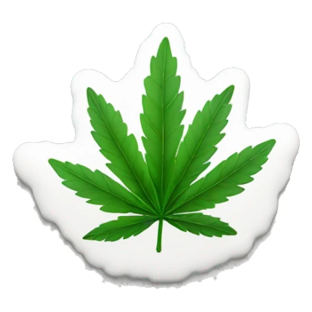 Marihuana leaf only like a object reference as logo and shape it like a rock sticker
