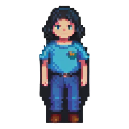 8-bit style human character, short proportions sticker
