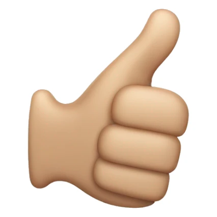 thumbs up with elongated thumb sticker