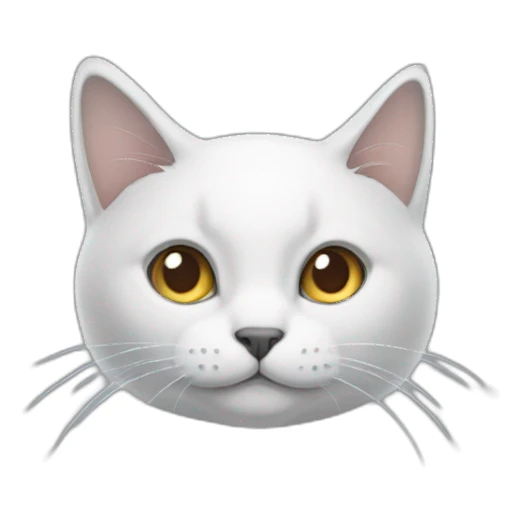 white-cat-grey-mark-on-head sticker