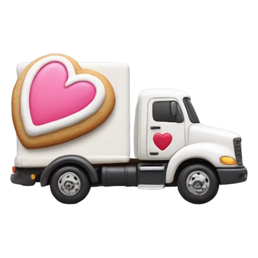 cookie heart with semi truck sticker