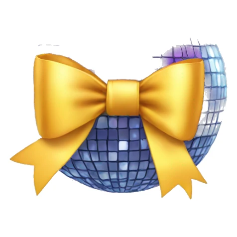 Disco ball with a bow on top sticker