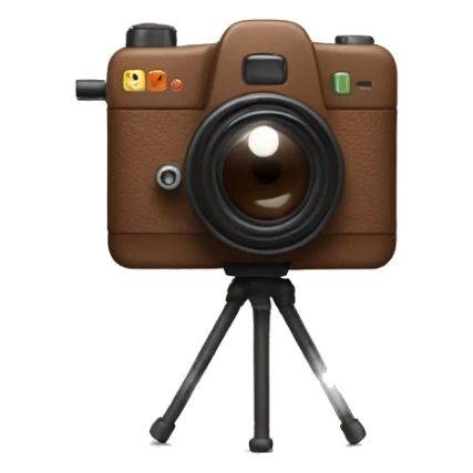 Animated brown camera with a K on it sticker