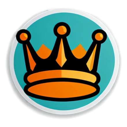 Orange Circle with a crown on top sticker