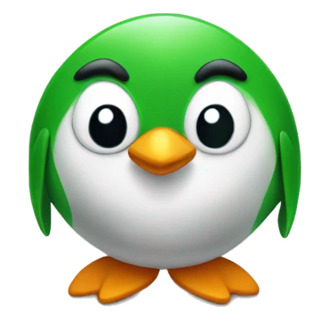 green friendly pinguin sticker