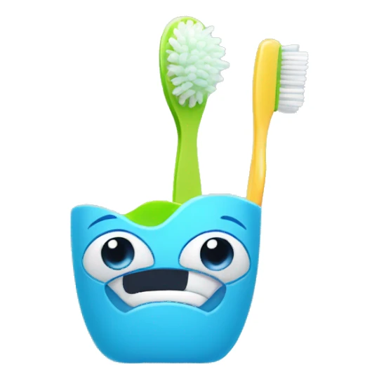 toothbrush with eyes sticker