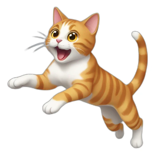 Cat jump sticker