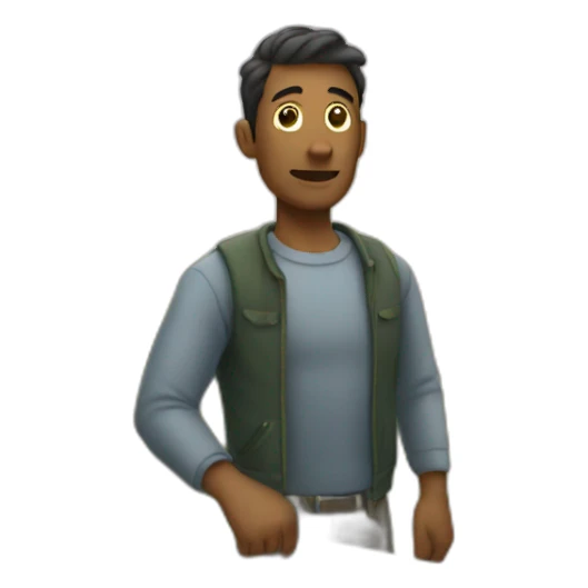 a man going over a fence sticker